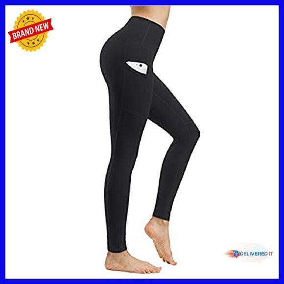 High Waist Yoga Pants with Pockets, Tummy Control Workout Leggings - Picture 3 of 7